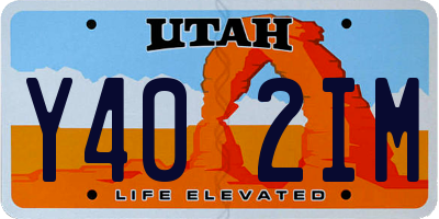 UT license plate Y402IM