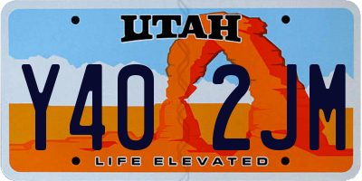 UT license plate Y402JM