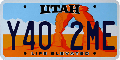 UT license plate Y402ME