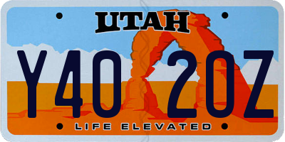 UT license plate Y402OZ
