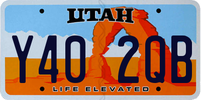 UT license plate Y402QB