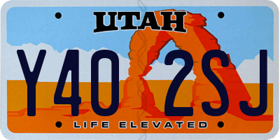 UT license plate Y402SJ