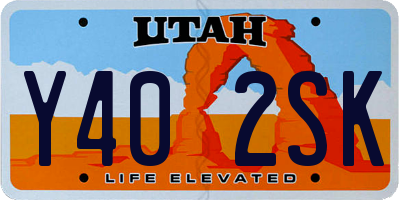 UT license plate Y402SK