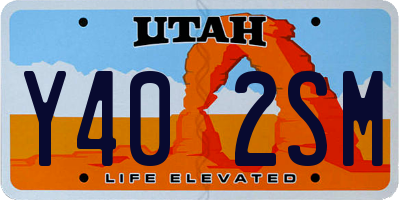 UT license plate Y402SM