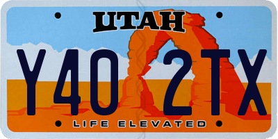 UT license plate Y402TX