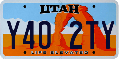UT license plate Y402TY