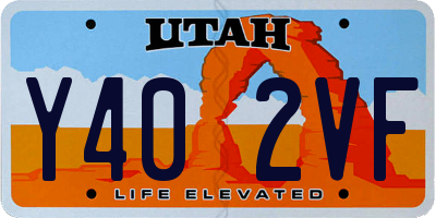 UT license plate Y402VF