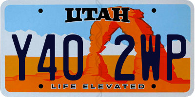 UT license plate Y402WP