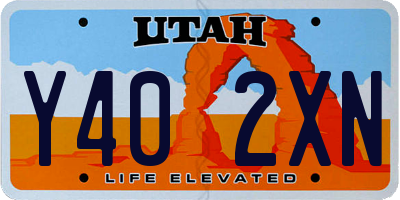UT license plate Y402XN