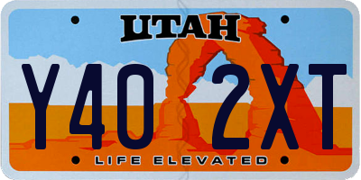 UT license plate Y402XT