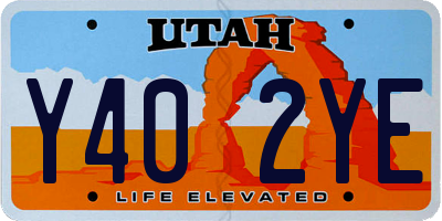 UT license plate Y402YE