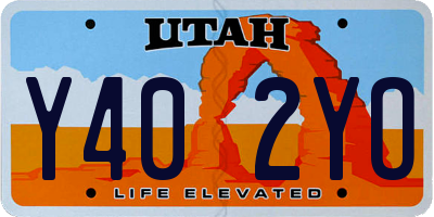 UT license plate Y402YO
