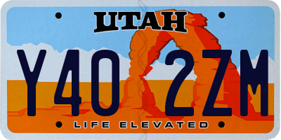 UT license plate Y402ZM