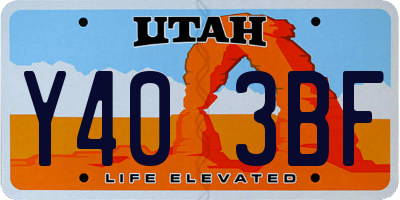 UT license plate Y403BF