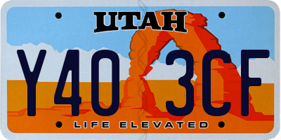 UT license plate Y403CF