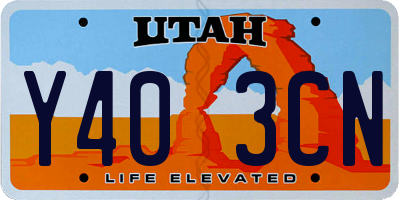 UT license plate Y403CN