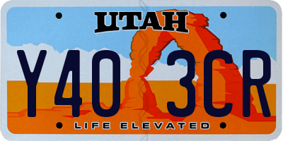 UT license plate Y403CR
