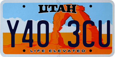 UT license plate Y403CU