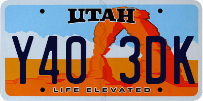 UT license plate Y403DK