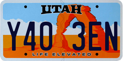 UT license plate Y403EN