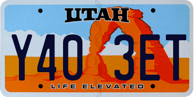 UT license plate Y403ET