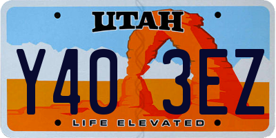 UT license plate Y403EZ
