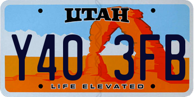 UT license plate Y403FB
