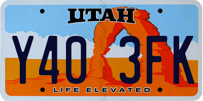 UT license plate Y403FK