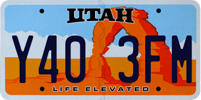 UT license plate Y403FM