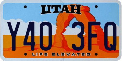 UT license plate Y403FQ