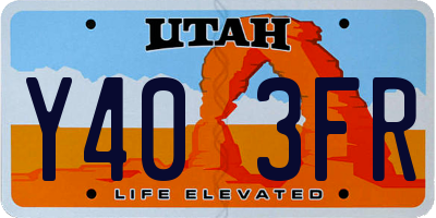 UT license plate Y403FR