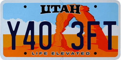 UT license plate Y403FT