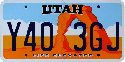 UT license plate Y403GJ