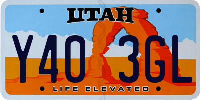 UT license plate Y403GL