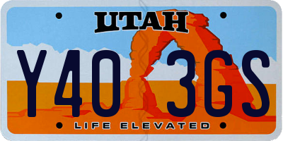 UT license plate Y403GS