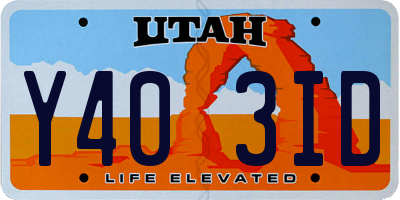 UT license plate Y403ID