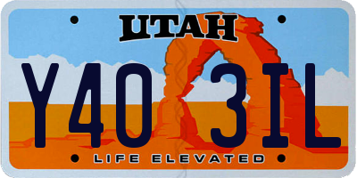 UT license plate Y403IL