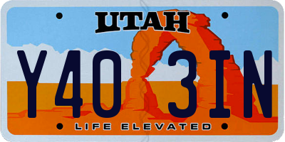 UT license plate Y403IN