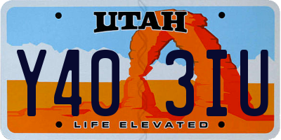 UT license plate Y403IU