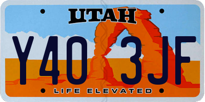 UT license plate Y403JF