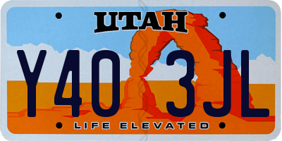 UT license plate Y403JL