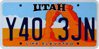 UT license plate Y403JN