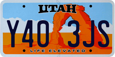 UT license plate Y403JS