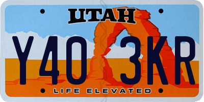 UT license plate Y403KR