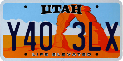 UT license plate Y403LX