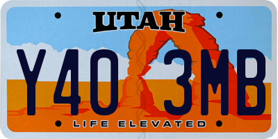 UT license plate Y403MB