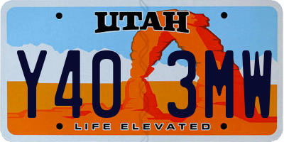 UT license plate Y403MW