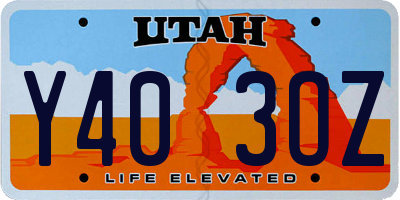 UT license plate Y403OZ