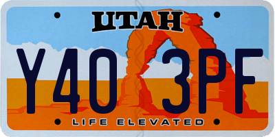 UT license plate Y403PF