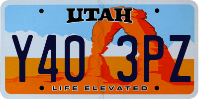 UT license plate Y403PZ